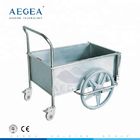 AG-SS026A hastane için 304 paslanmaz çelik çerçeve çamaşır tıbbi arabası kullanın