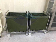 AG-SS013 Paslanmaz Çelik hastane kliniği dört tekerlekli tekerlekli çamaşır yıkama arabası