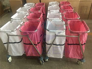 AG-SS019 İki farklı renk çanta ile hastane hareketli atık arabası
