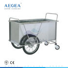 İki büyük tekerlek ile AG-SS025 hastane SS çamaşır arabası