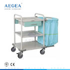AG-SS017 Toz kaplama çelik hasta koğuş odası keten temizleme tıbbi tıbbi tedarik arabaları