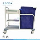 Yıkanabilir toz torbası ile AG-SS017B Hastane keten hareketli hasta odası temizleme arabası