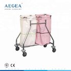 AG-SS019 İki çanta ile tıbbi giyinme hastane çamaşır arabası