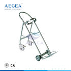 AG-SS066 CE ISO onaylı hastane paslanmaz çelik gaz oksijen silindir arabası