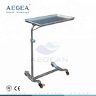 AG-SS008A ayarlanabilir paslanmaz çelik hastane tepsisi standı masa arabası